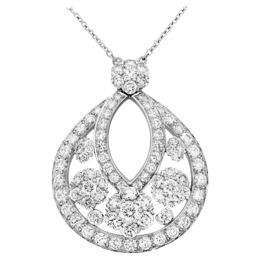 Van Cleef & Arpels Snowflake Diamond Pendant In Platinum, Large Model  For Sale