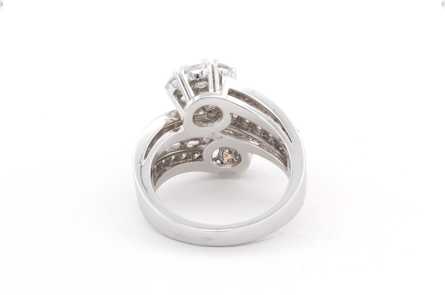 Van Cleef & Arpels Anello con fiocco di neve e doppio fiore in platino e diamanti 3,00ctw BNP in vendita 1