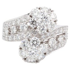Van Cleef & Arpels Snowflake Double Flower Ring Platinum & Diamond 3.00ctw BNP