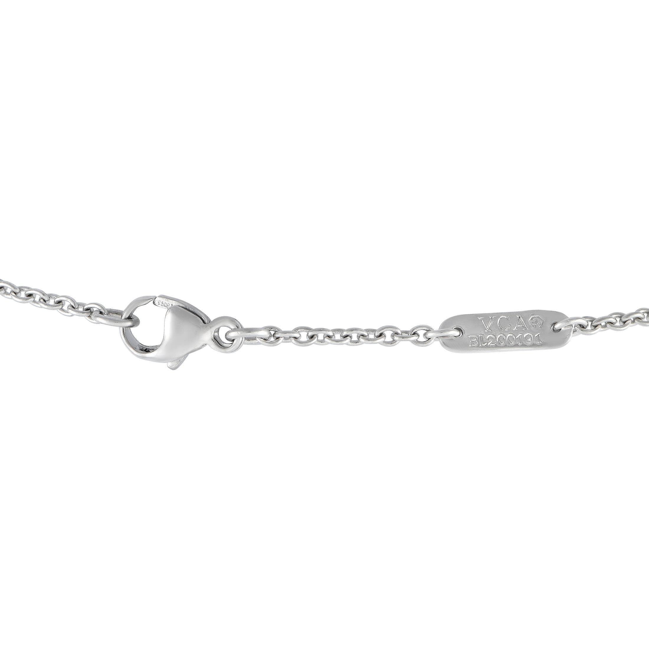 Van Cleef & Arpels Schneeflocken-Halskette aus Platin mit 3,05 Karat Diamanten (Rundschliff) im Angebot