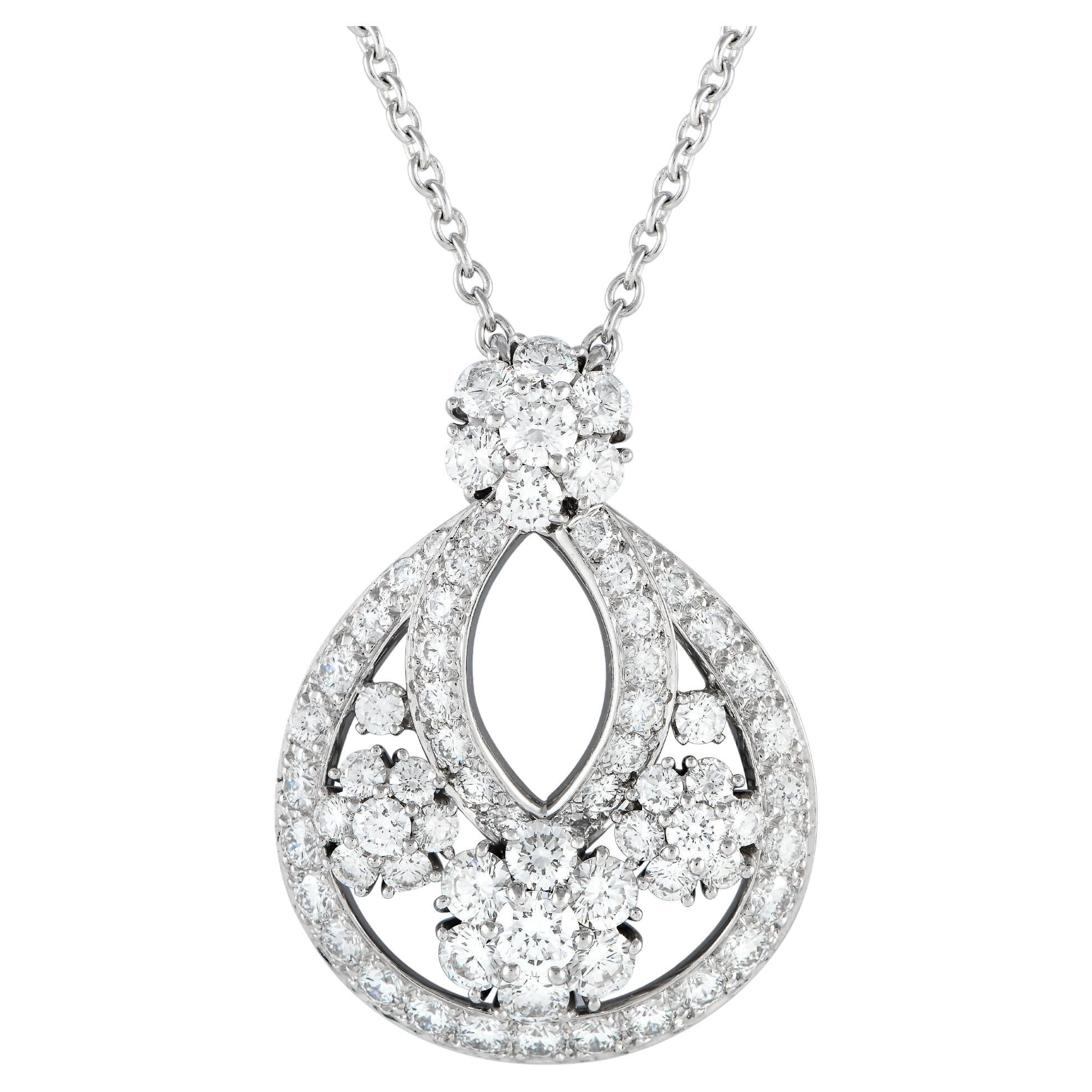 Van Cleef & Arpels Snowflake Platinum 3.05 Carat Diamond Necklace