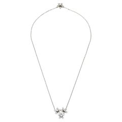 Van Cleef & Arpels Socrate 3 Flowers Diamond 18K White Gold Pendant Necklace