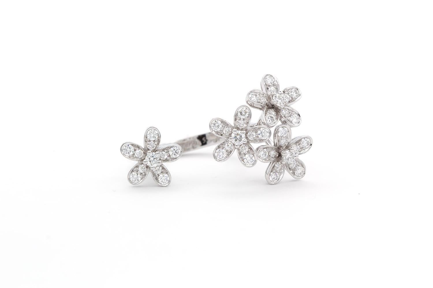 Contemporary Van Cleef & Arpels Socrate Between the Finger Ring 18k White Gold & Diamond BNP