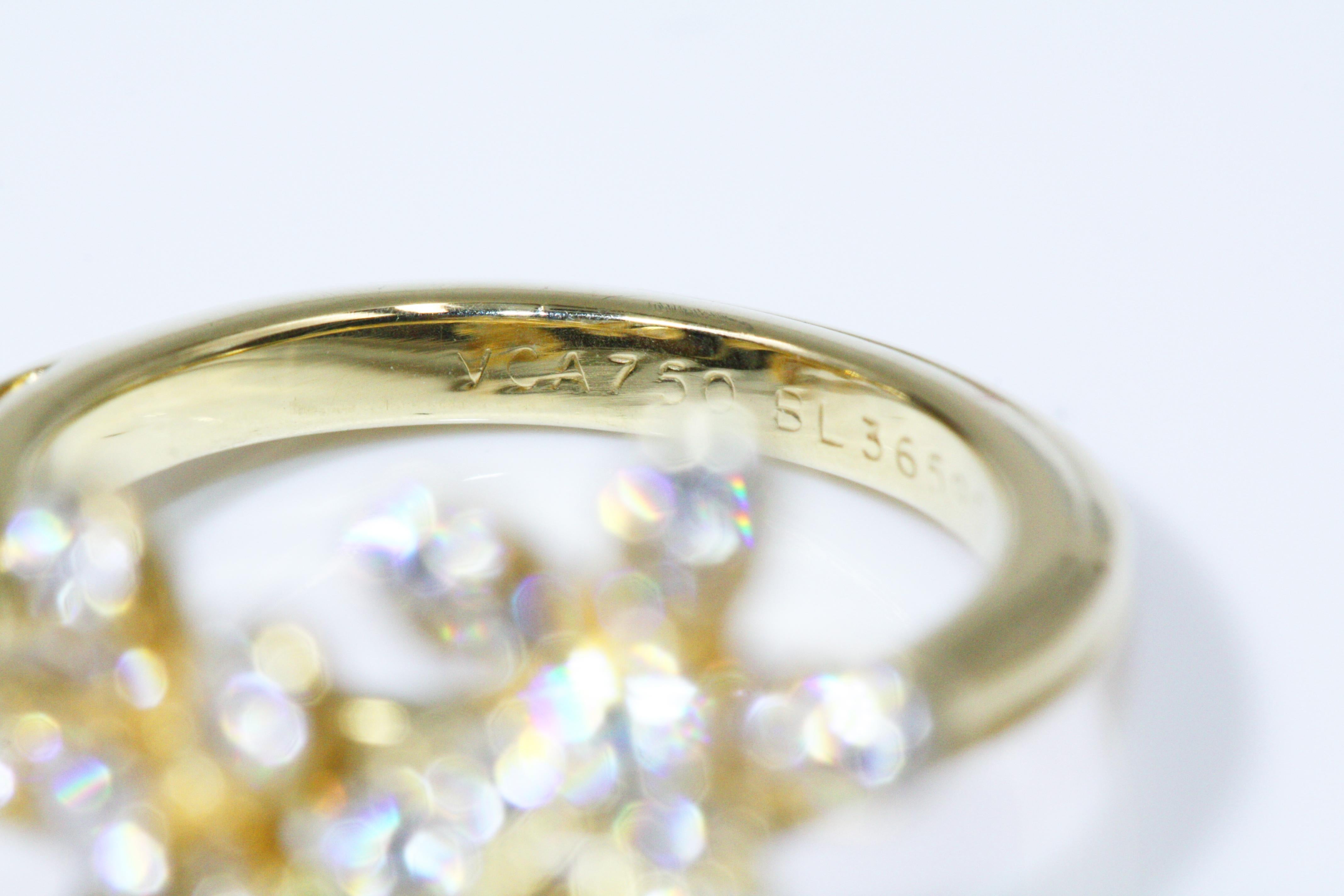 Van Cleef & Arpels Socrate between the Finger Ring, Yellow Gold, Round Diamonds For Sale 1