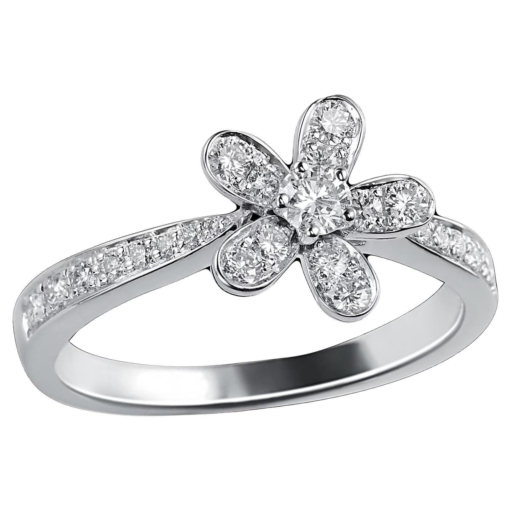Van Cleef & Arpels Socrate Diamond White Gold Ring For Sale
