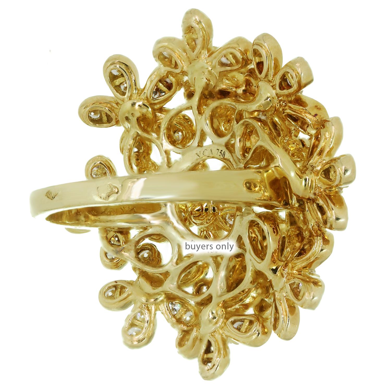 van cleef gold flower ring