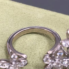 Van Cleef & Arpels Socrate Platinum and Diamond Flower Interlocking Ring Size 50