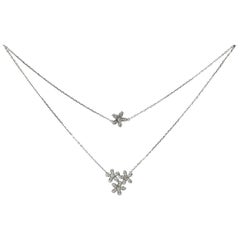 Van Cleef & Arpels Socrates 3 Flower Diamond Pendant Necklace in White Gold