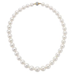Van Cleef & Arpels South Sea Pearl Necklace with Pave Diamond 18K YG Clasp