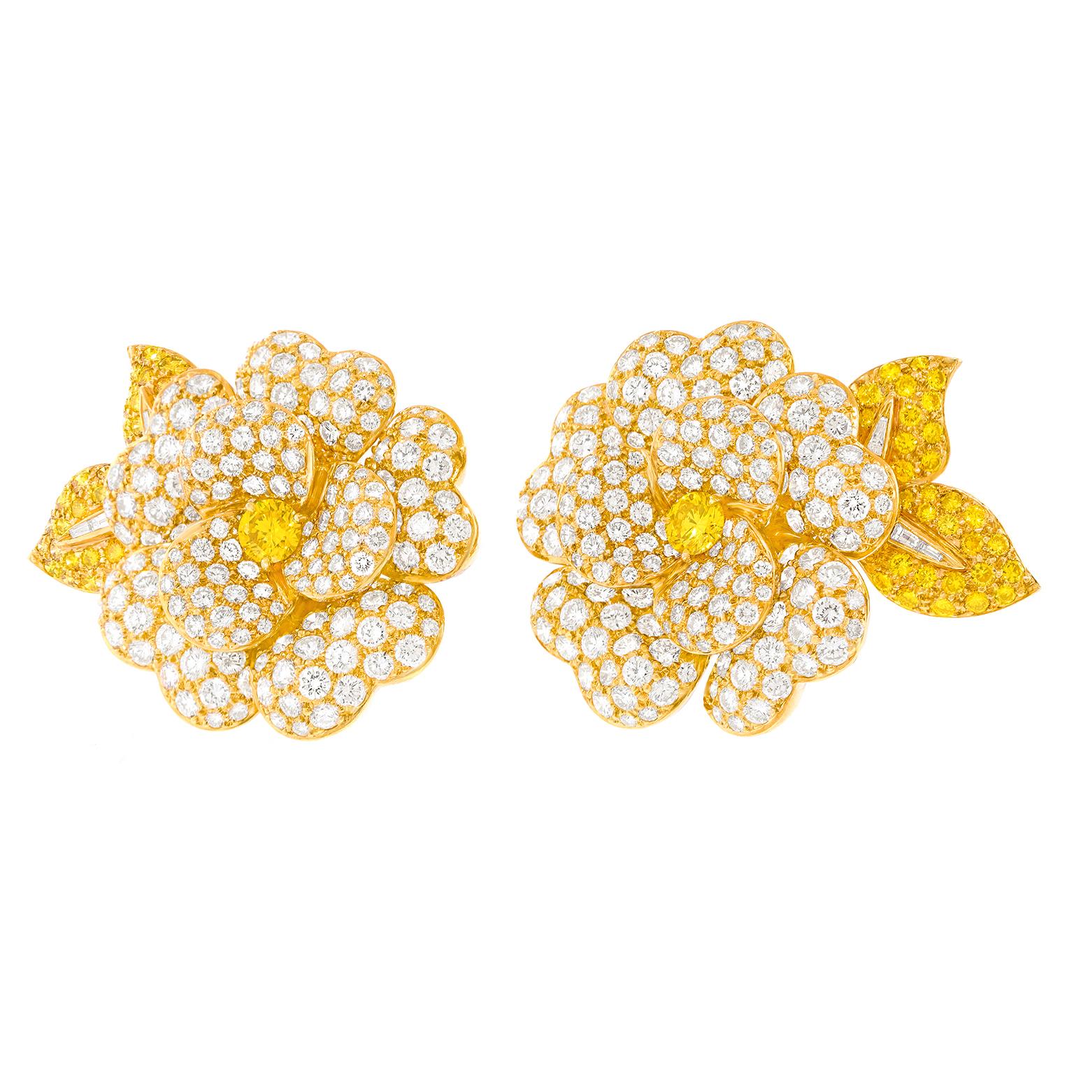 Van Cleef & Arpels Spectacular Camellia Earrings 2