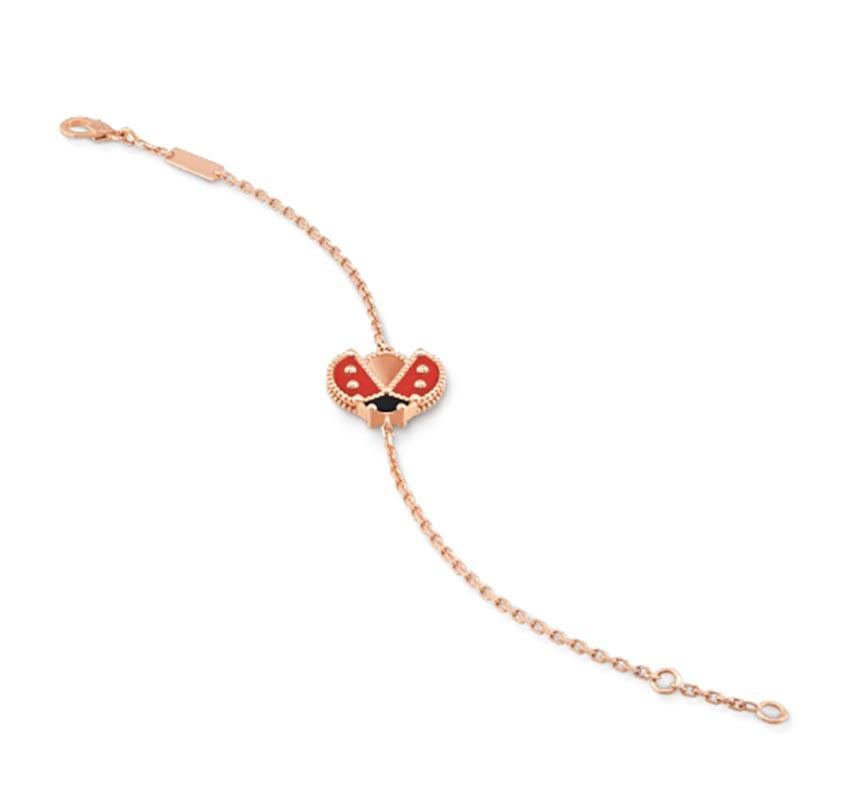 RETAIL PRICE: $2,850.00 + TAX                      BRILLIANCE PRICE: $2,400.00

With its ladybugs and floral motifs, the Lucky Spring® collection pays tribute to Spring, the season of renewal dear to Van Cleef & Arpels. In rose gold, carnelian and