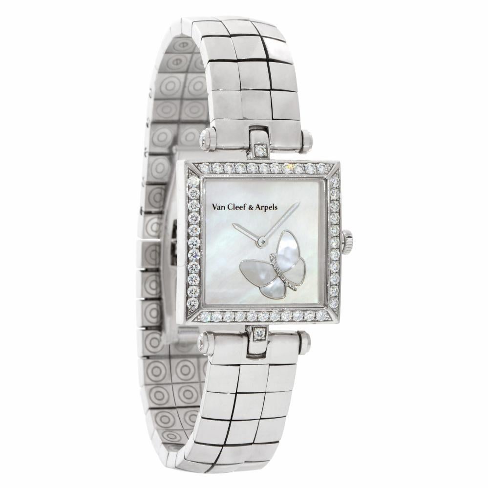 Women's Van Cleef & Arpels Square Papillon HH22989, White Dial, Certified