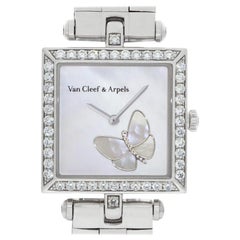 Van Cleef & Arpels Square Papillon HH22989, White Dial, Certified
