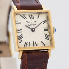 Van Cleef & Arpels Square-Shaped 14 Karat Yellow Gold Watch, 1990s