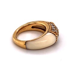 Van Cleef & Arpels Stacking Philippine Ring, Diamonds, White Coral, Yellow Gold