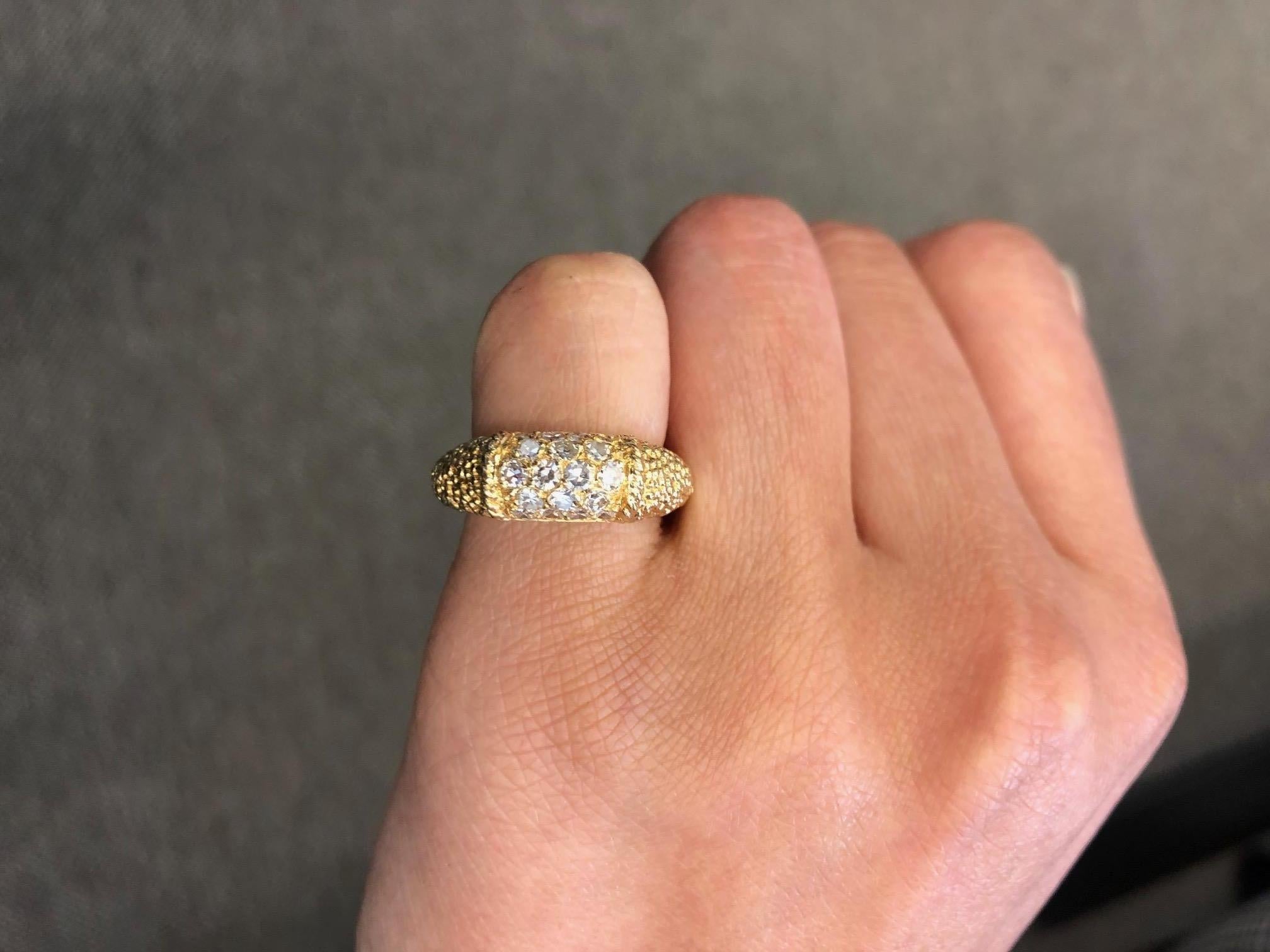 Contemporary Van Cleef & Arpels Stacking Philippine Ring, Diamonds, Yellow Gold