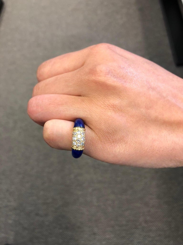 Van Cleef and Arpels Stacking Philippine Ring, Lapis Lazuli, Diamonds
