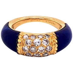 Van Cleef & Arpels Bague philippine à empiler:: lapis-lazuli:: diamants:: or jaune