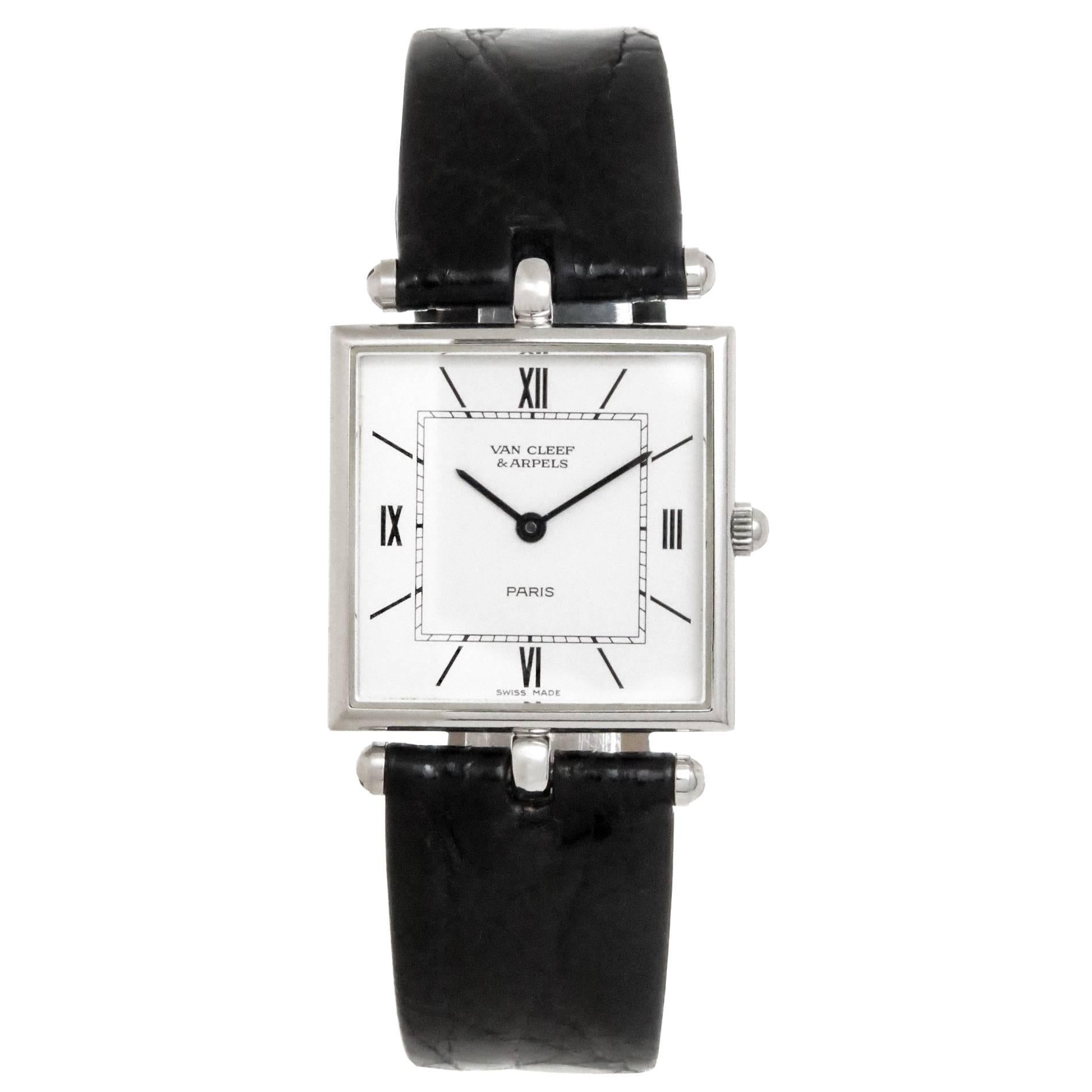Van Cleef & Arpels Stainless Steel Classique Large Quartz Wristwatch