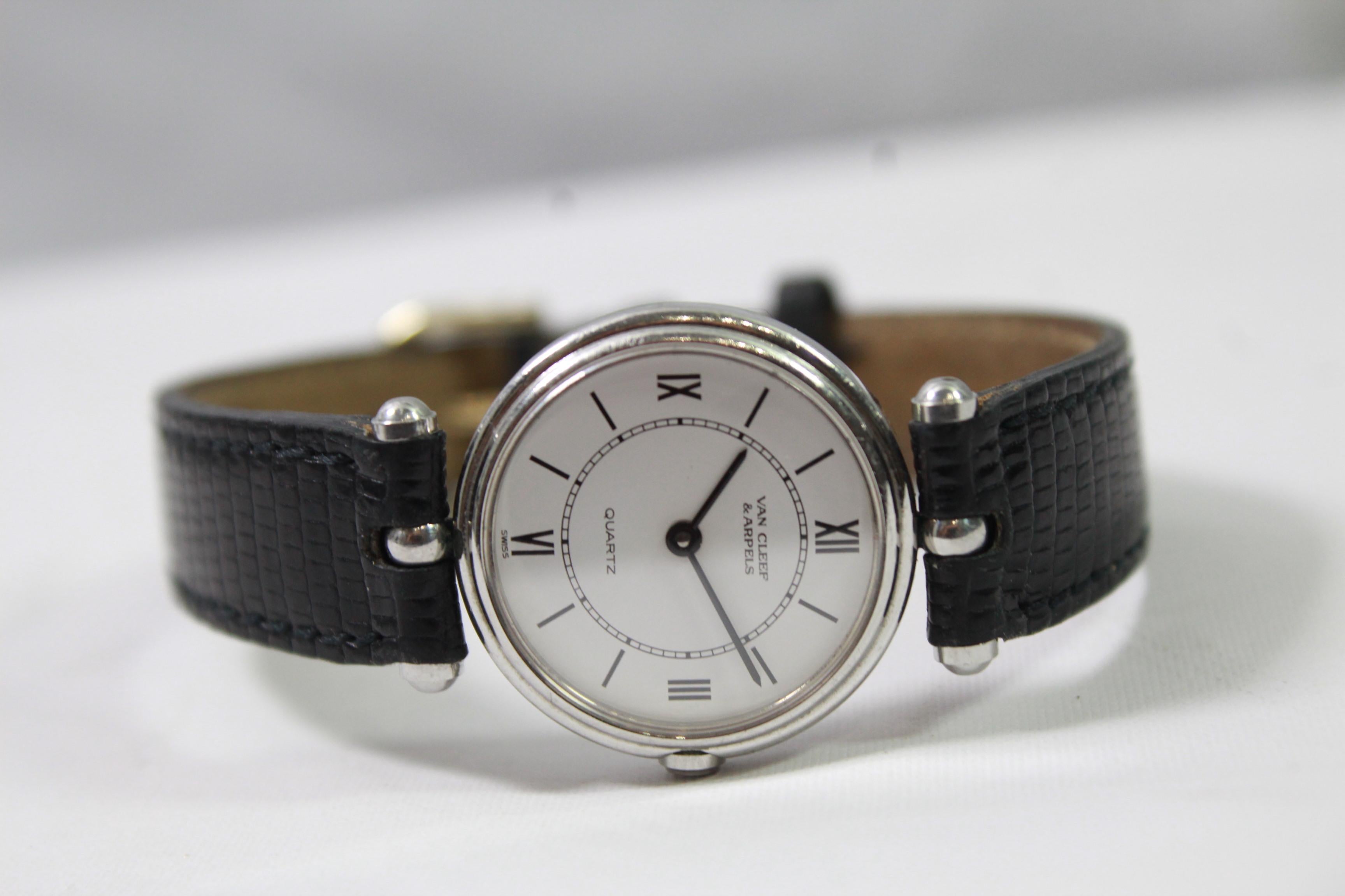 Van Cleef & Arpels Stainless Steel Vintage Ladies Watch In Good Condition For Sale In Paris, FR