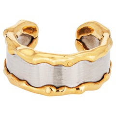 Van Cleef & Arpels, bague manchette vintage en acier et or 18 carats, taille 6, signée