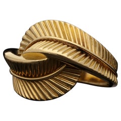 Van Cleef & Arpels Stylish Retro 18ct Gold Cross Over Dress Ring, Circa 1960s