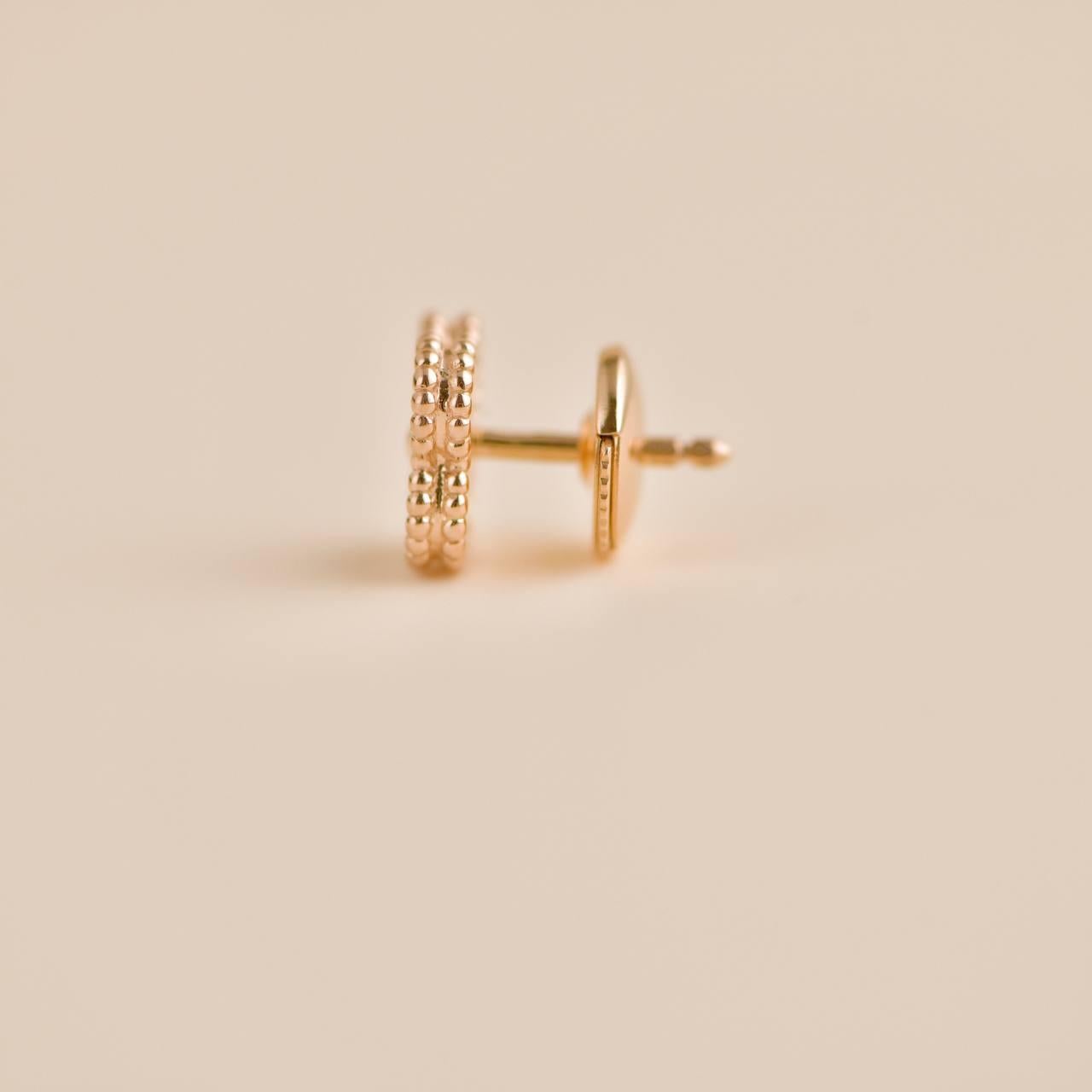 Van Cleef & Arpels Sweet Alhambra 18K Hammered Rose Gold Earrings 3