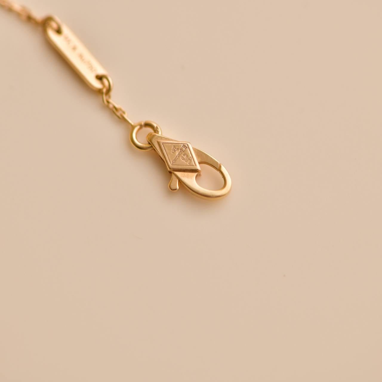 Van Cleef & Arpels Sweet Alhambra 18K Hammered Rose Gold Motif Bracelet 4