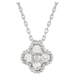 Van Cleef & Arpels Sweet Alhambra 18k White Gold Diamond Necklace