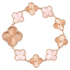 Van Cleef & Arpels Sweet Alhambra 4 Motifs Mother Of Pearl Watch 18K Rose Gold