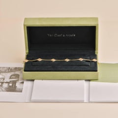 Van Cleef & Arpels Sweet Alhambra 6 Motif 18K Hammered Rose Gold Bracelet