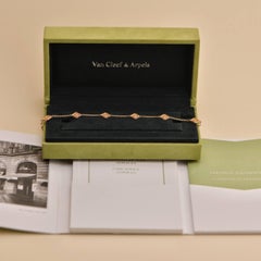 Van Cleef & Arpels Sweet Alhambra 6 Motif 18K Hammered Rose Gold Bracelet