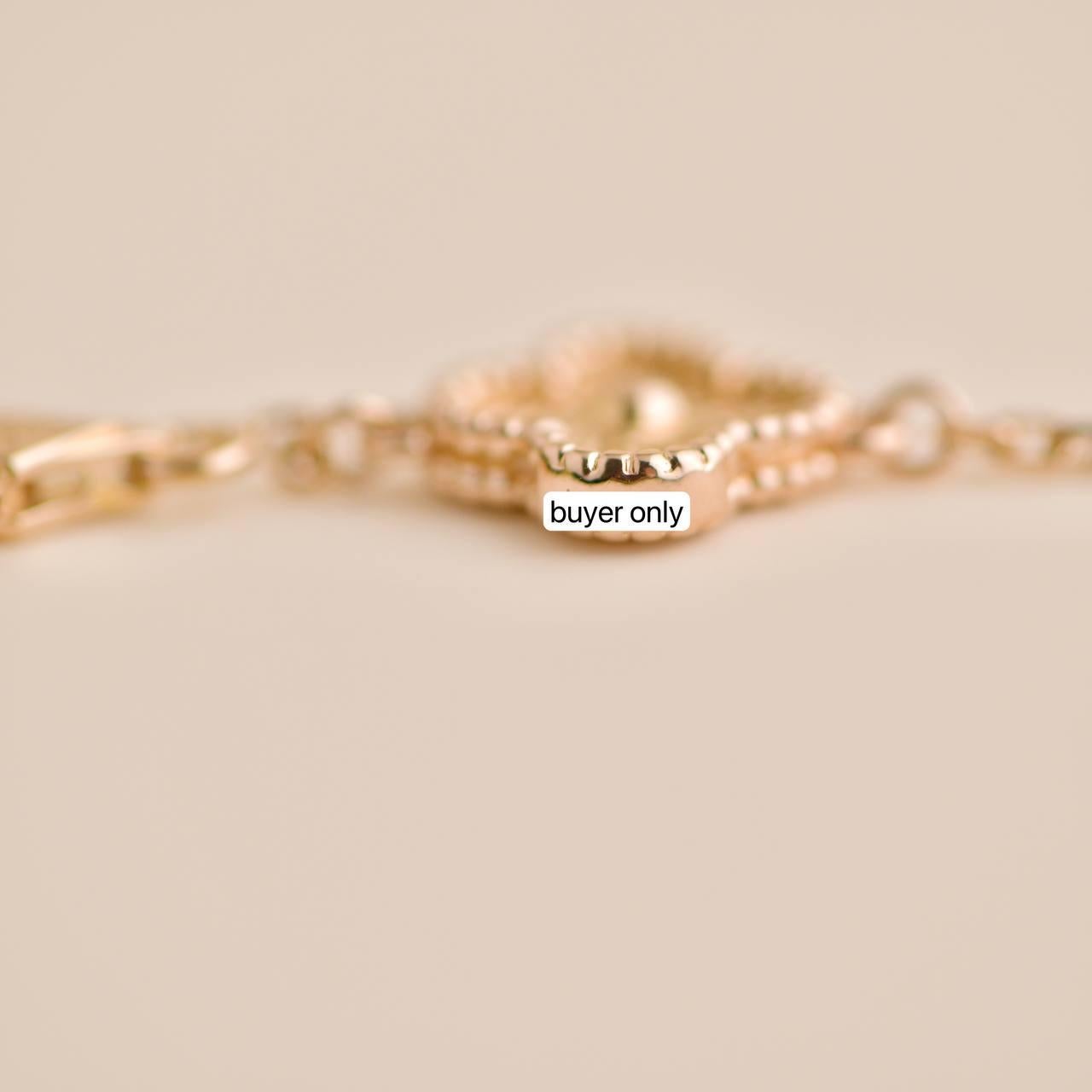 Van Cleef & Arpels Sweet Alhambra 6 Motif 18K Hammered Rose Gold Bracelet 4