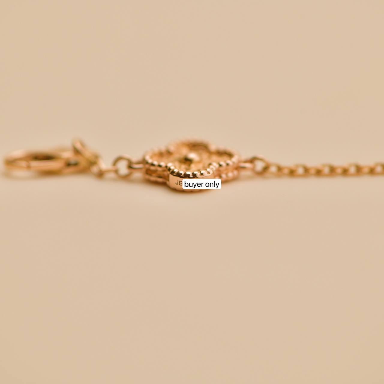 Van Cleef & Arpels Sweet Alhambra 6 Motif 18K Hammered Rose Gold Bracelet 3