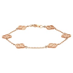 Van Cleef & Arpels Sweet Alhambra 6 Motifs Bracelet 18K Rose Gold