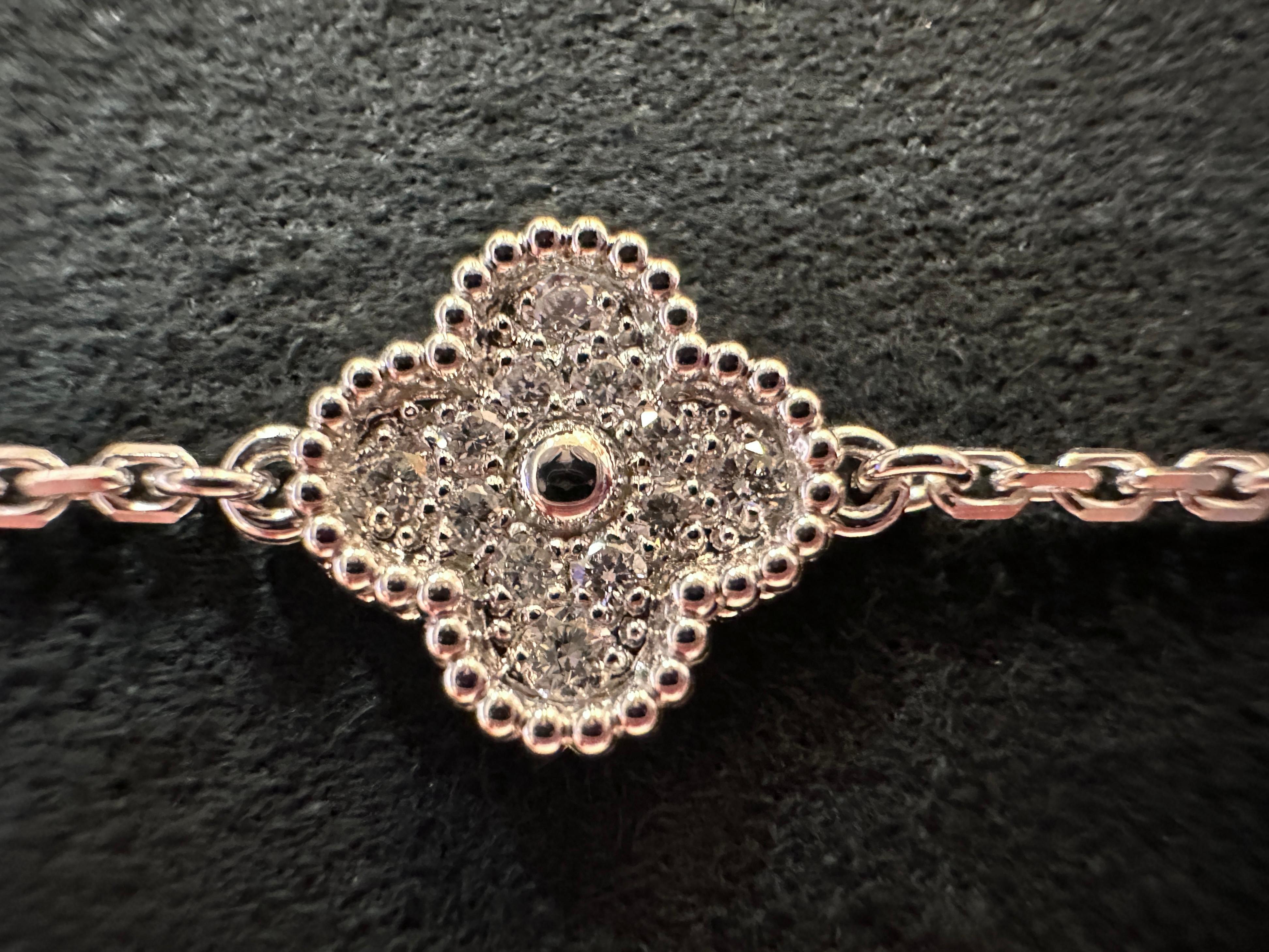 Women's or Men's Van Cleef & Arpels Sweet Alhambra 6 Motifs Diamond Bracelet, White Gold
