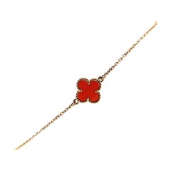 Van Cleef 
Arpels Sweet Alhambra Bracelet 18K Rose Gold and Carnelian
