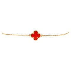 Van Cleef & Arpels Sweet Alhambra Bracelet 18K Rose Gold and Carnelian