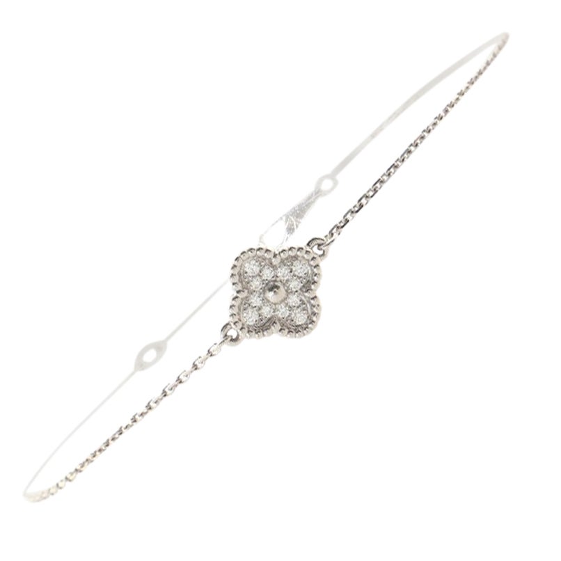 Van Cleef & Arpels Süßes Alhambra-Armband 18K Weißgold und Diamanten