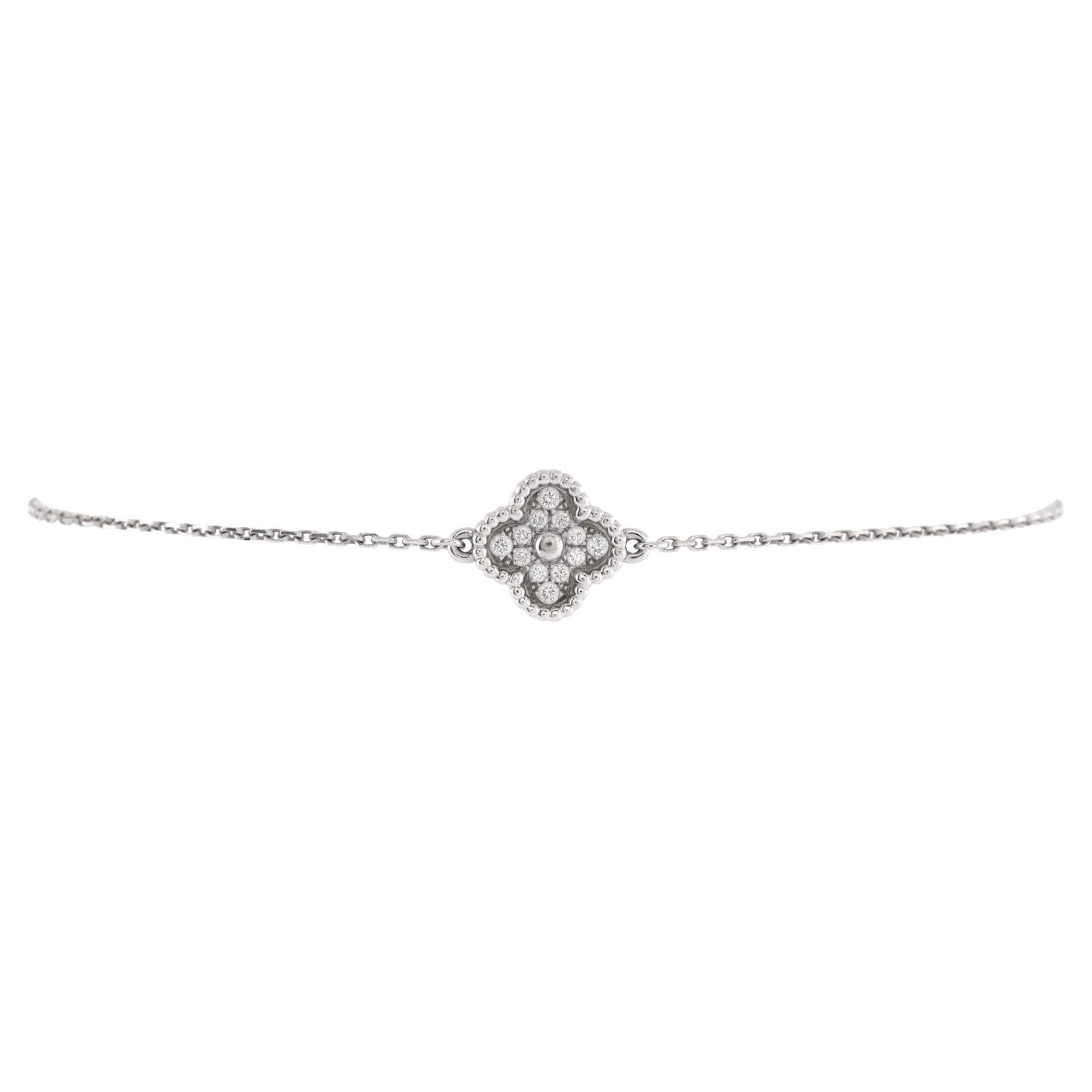 Van Cleef & Arpels Sweet Alhambra Bracelet 18K White Gold and Diamonds