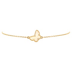 Van Cleef & Arpels Sweet Alhambra Butterfly Bracelet 18K Yellow Gold and Mother