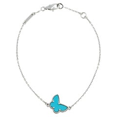 Van Cleef & Arpels Sweet Alhambra Butterfly Turquoise White Gold Bracelet