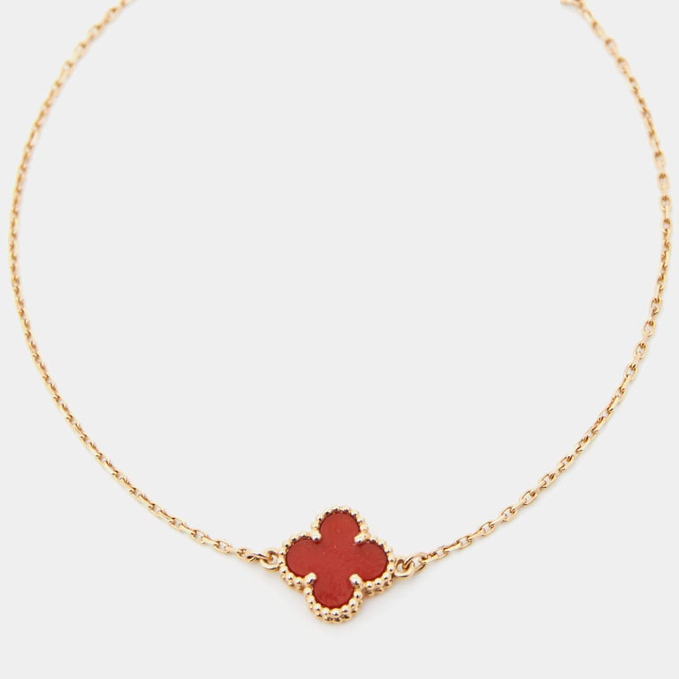 Designer Cleef Clover Hearts Necklace For Women 18k Rose Gold
