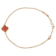 Van Cleef & Arpels Sweet Alhambra Carnelian 18K Rose Gold Bracelet