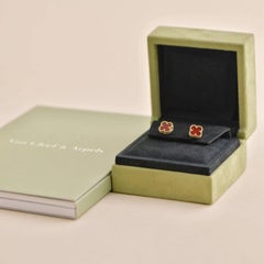 Van Cleef & Arpels Sweet Alhambra Carnelian 18k Rose Gold Earstuds