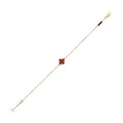 Van Cleef 
Arpels Sweet Alhambra Carnelian Bracelet 18 Karat Rose Gold