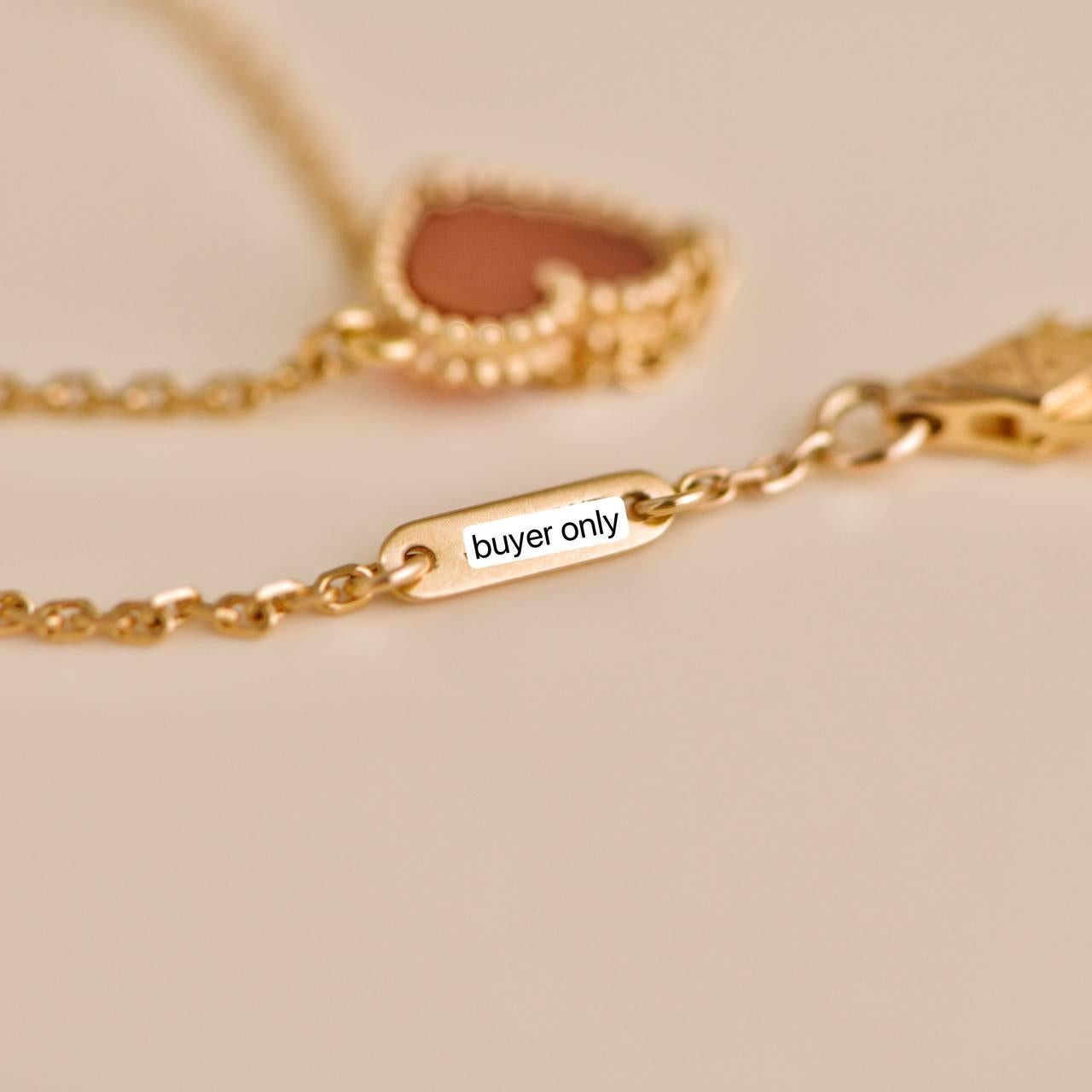 Van Cleef & Arpels Sweet Alhambra Carnelian Heart 18K Rose Gold Bracelet 1