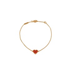 Van Cleef & Arpels 18 Karat Roségold Armband Sweet Alhambra Karneol Herz