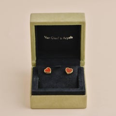Van Cleef & Arpels Sweet Alhambra Boucles d'oreilles cœur en cornaline et or rose 18 carats
