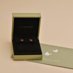 Van Cleef & Arpels Sweet Alhambra Carnelian Heart 18K Rose Gold Earrings